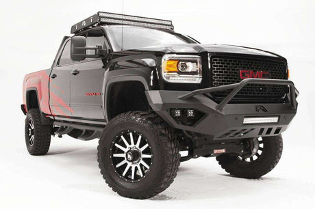 Fab Fours GM15-V3152-1 GMC Sierra 2500/3500 HD 2015-2019 Vengeance Front Bumper Pre-Runner Guard-BumperStock