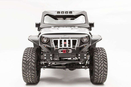 Fab Fours GR1000-1 Jeep Wrangler JK 2007-2018 Grumper Stubby Front Bumper-BumperStock