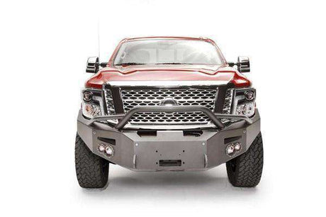 Fab Fours NT16-F3752-1 Nissan Titan XD 2016-2020 Premium Front Bumper Sensor Winch Ready Pre-Runner Guard-BumperStock