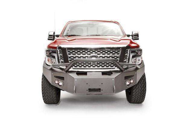 Fab Fours NT16-F3752-1 Nissan Titan XD 2016-2020 Premium Front Bumper Sensor Winch Ready Pre-Runner Guard-BumperStock
