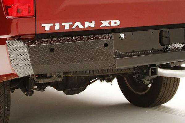 Fab Fours NT16-T3750-1 Nissan Titan XD 2016-2020 Black Steel Rear Bumper-BumperStock