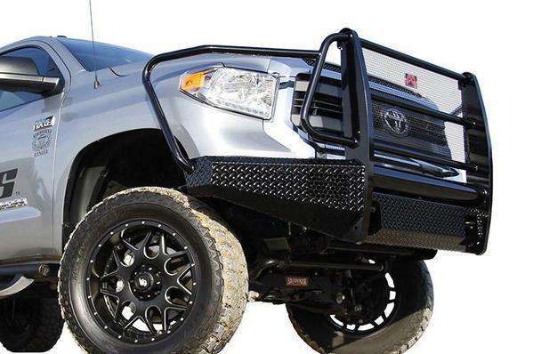 Fab Fours TT07-K1860-1 Toyota Tundra 2007-2013 Black Steel Front Bumper Full Guard - BumperStock