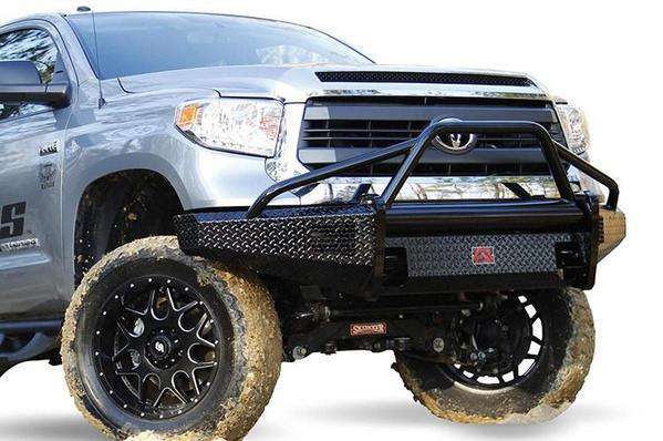 Fab Fours TT07-K1862-1 Toyota Tundra 2007-2013 Black Steel Front Bumper Pre-Runner Guard - BumperStock