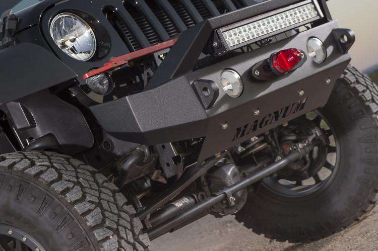ICI Magnum FBM21JPN-RT 2007-2017 Jeep Wrangler JK Front Bumper Winch Ready with Round Light Holes 4 inch-BumperStock