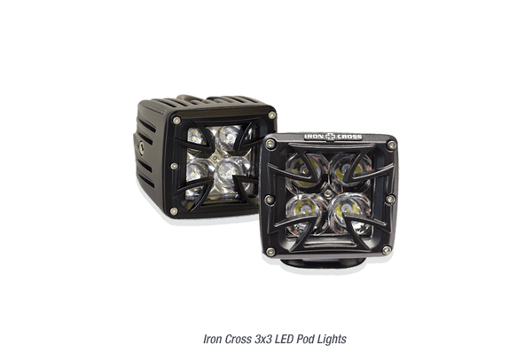 Iron Cross 1100-01 3x3" Cube LED Pod Lights (Pair) - BumperStock