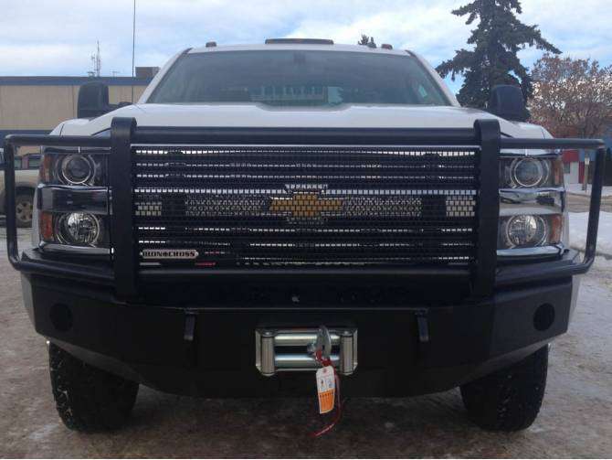 Iron Cross 2015-2019 Chevy Silverado 2500/3500 Winch Front Bumper With Grille Guard 24-525-15-BumperStock