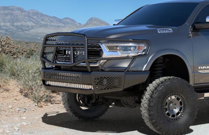 Ranch Hand MFD19HBM1 2019-2022 Dodge Ram 1500 Midnight Front Bumper with Grille Guard - BumperStock