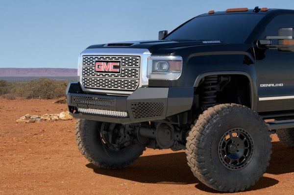 Ranch Hand MFG151BMN 2015-2019 GMC Sierra 2500/3500 Midnight Front Bumper without Grille Guard-BumperStock