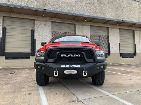 Road Armor 4151F0B 2015-2018 Ram Rebel 1500 Stealth Front Winch Bumper Base Guard-BumperStock