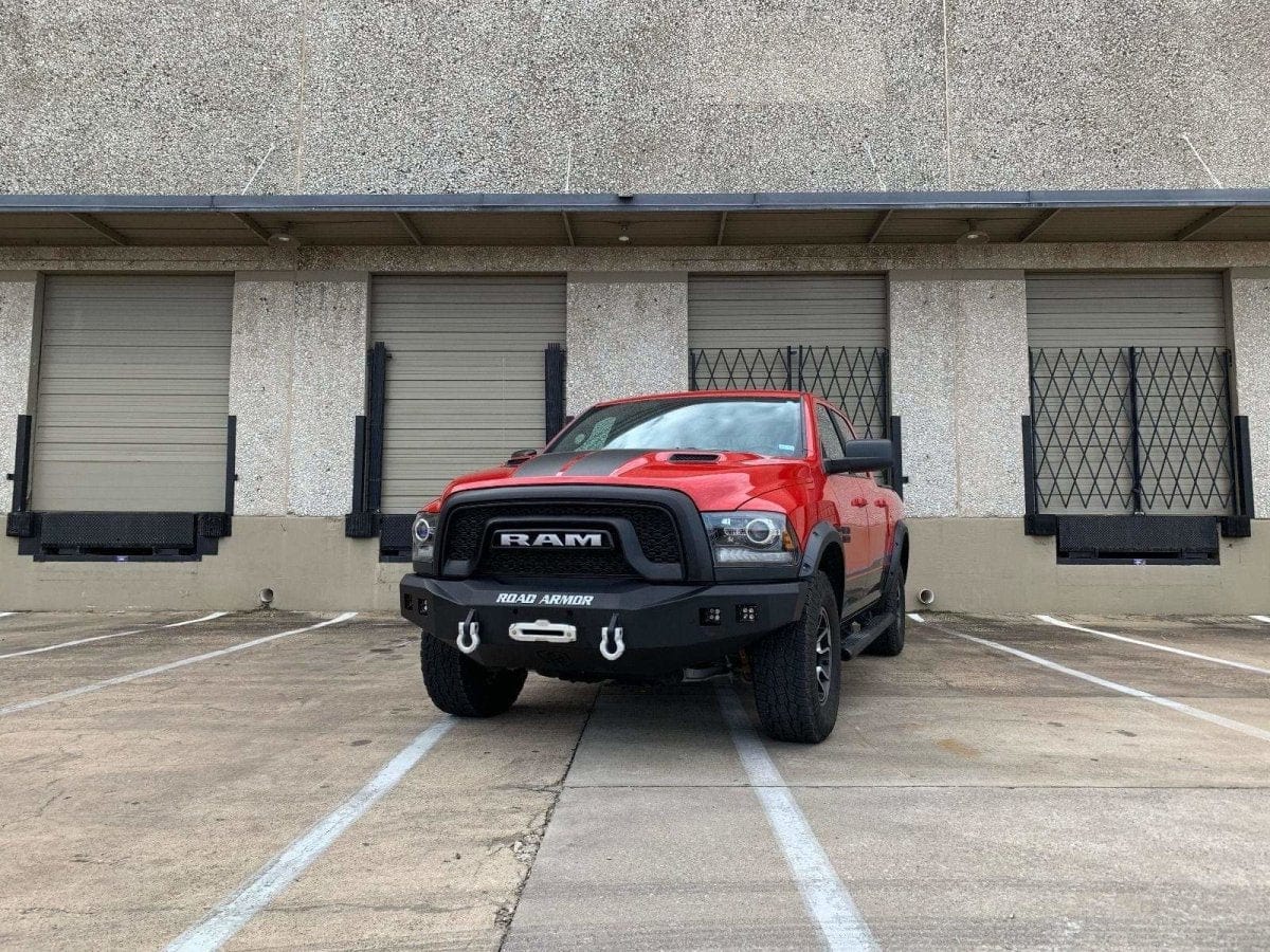 Road Armor 4151F0B 2015-2018 Ram Rebel 1500 Stealth Front Winch Bumper Base Guard-BumperStock