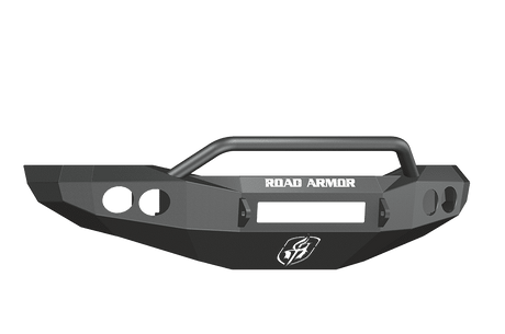 Road Armor 44064B-NW 2006-2009 Dodge Ram 2500/3500/4500/5500 Non-Winch Front Bumper with Pre-Runner Guard and Round Light Holes - Satin Black-BumperStock