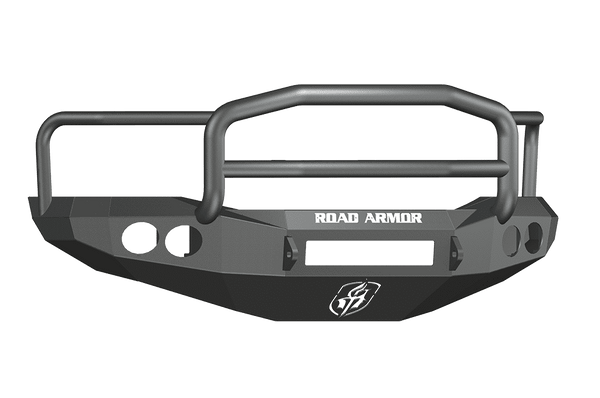 Road Armor 44065B-NW 2006-2009 Dodge Ram 2500/3500/4500/5500 Non-Winch Front Bumper with Lonestar Guard and Round Light Holes - Satin Black-BumperStock
