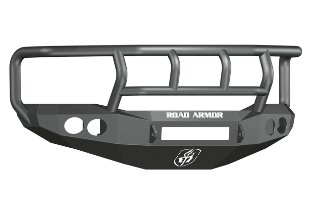 Road Armor 44072B-NW 2006-2008 Dodge Ram 1500 Non-Winch Front Bumper with Titan II Guard and Round Light Holes - Satin Black-BumperStock