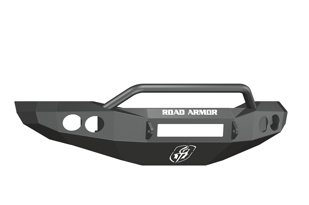 Road Armor 44074B-NW 2006-2008 Dodge Ram 1500 Non-Winch Front Bumper with Pre-Runner Guard and Round Light Holes - Satin Black-BumperStock