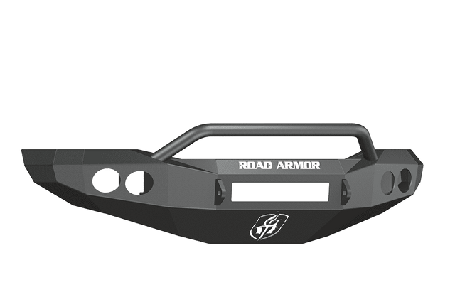 Road Armor 44074B-NW 2006-2008 Dodge Ram 1500 Non-Winch Front Bumper with Pre-Runner Guard and Round Light Holes - Satin Black-BumperStock