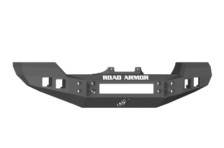 Road Armor 512R0B 2007-2018 Jeep Wrangler JK Winch Front Bumper with Base Guard and Square Light Holes - Satin Black-BumperStock