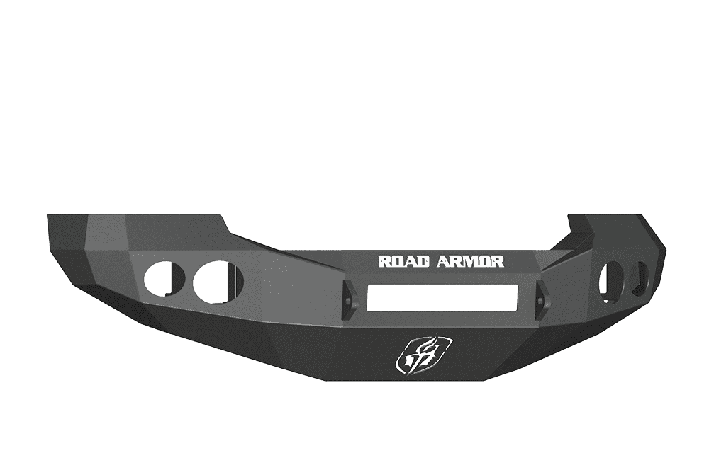Road Armor 60500B-NW 2005-2007 Ford F250/F350/F450 / Excursion Non-Winch Front Bumper with Base Guard and Round Light Holes - Satin Black-BumperStock