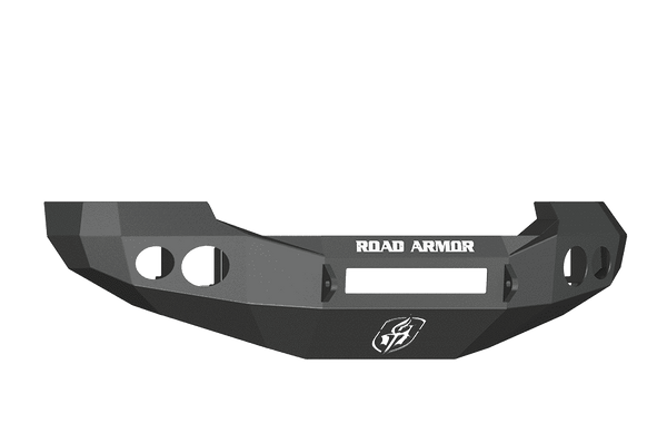 Road Armor 60500B-NW 2005-2007 Ford F250/F350/F450 / Excursion Non-Winch Front Bumper with Base Guard and Round Light Holes - Satin Black-BumperStock