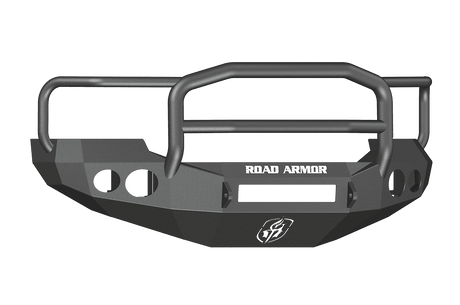 Road Armor 60505B-NW 2005-2007 Ford F250/F350/F450 / Excursion Non-Winch Front Bumper with Lonestar Guard and Round Light Holes - Satin Black-BumperStock