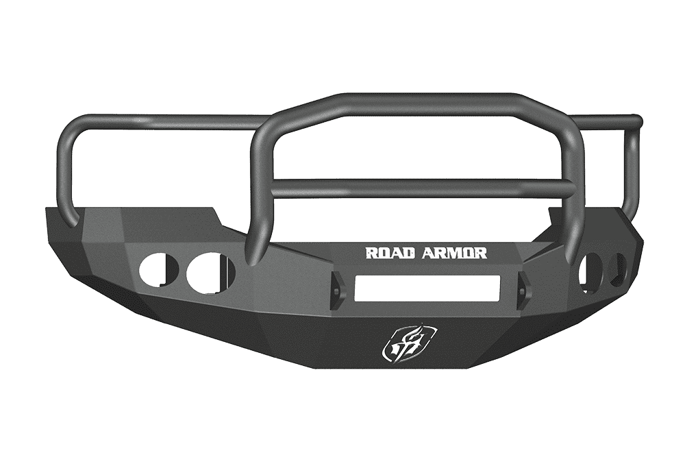 Road Armor 60505B-NW 2005-2007 Ford F250/F350/F450 / Excursion Non-Winch Front Bumper with Lonestar Guard and Round Light Holes - Satin Black-BumperStock
