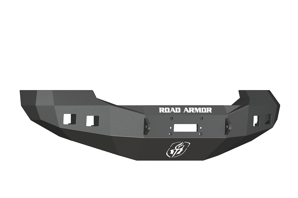Road Armor 605R0B 2005-2007 Ford F250/F350/F450 / Excursion Winch Front Bumper with Base Guard and Square Light Holes - Satin Black-BumperStock