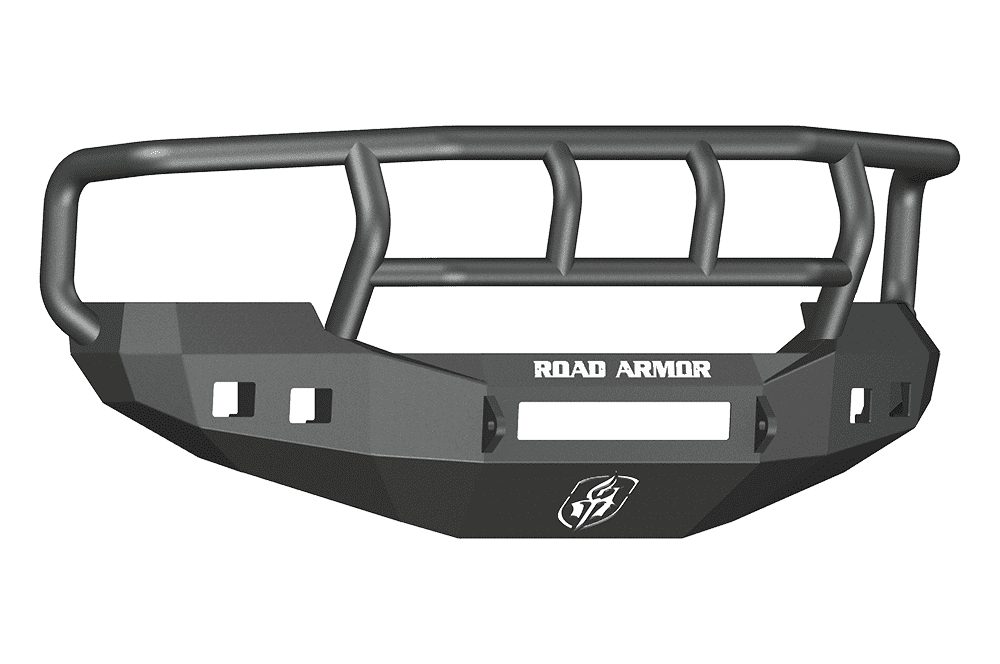 Road Armor 605R2B-NW 2005-2007 Ford F250/F350/F450 / Excursion Non-Winch Front Bumper with Titan II Guard and Square Light Holes - Satin Black-BumperStock