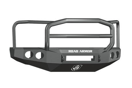 Road Armor 60805B-NW 2008-2010 Ford F250/F350/F450 Non-Winch Front Bumper with Lonestar Guard and Round Light Holes - Satin Black-BumperStock