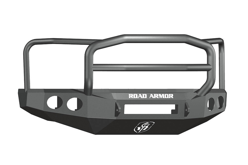 Road Armor 60805B-NW 2008-2010 Ford F250/F350/F450 Non-Winch Front Bumper with Lonestar Guard and Round Light Holes - Satin Black-BumperStock