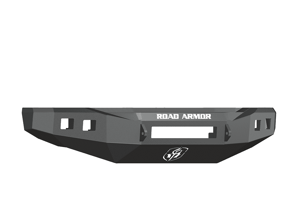 Road Armor 608R0B-NW 2008-2010 Ford F250/F350/F450 Non-Winch Front Bumper with Base Guard and Square Light Holes - Satin Black-BumperStock