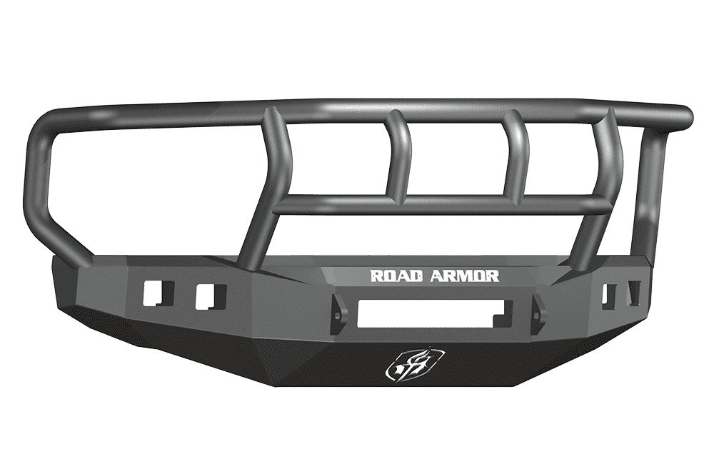 Road Armor 608R2B-NW 2008-2010 Ford F250/F350/F450 Non-Winch Front Bumper with Titan II Guard and Square Light Holes - Satin Black-BumperStock