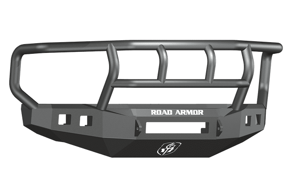 Road Armor 608R2B-NW 2008-2010 Ford F250/F350/F450 Non-Winch Front Bumper with Titan II Guard and Square Light Holes - Satin Black-BumperStock