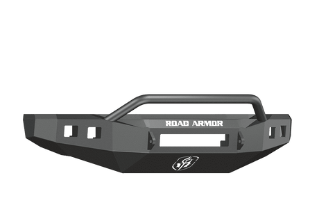 Road Armor 608R4B-NW 2008-2010 Ford F250/F350/F450 Non-Winch Front Bumper with Pre-Runner Guard and Square Light Holes - Satin Black-BumperStock