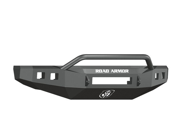 Road Armor 608R4B-NW 2008-2010 Ford F250/F350/F450 Non-Winch Front Bumper with Pre-Runner Guard and Square Light Holes - Satin Black-BumperStock