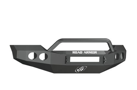 Road Armor 61104B-NW 2011-2016 Ford F250/F350/F450 Non-Winch Front Bumper with Pre-Runner Guard and Round Light Holes - Satin Black-BumperStock