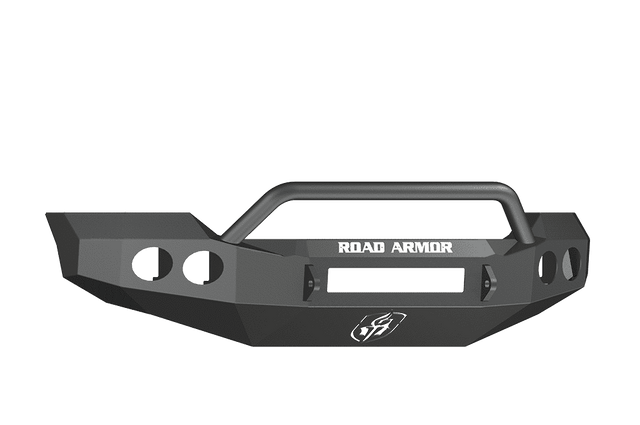 Road Armor 61104B-NW 2011-2016 Ford F250/F350/F450 Non-Winch Front Bumper with Pre-Runner Guard and Round Light Holes - Satin Black-BumperStock