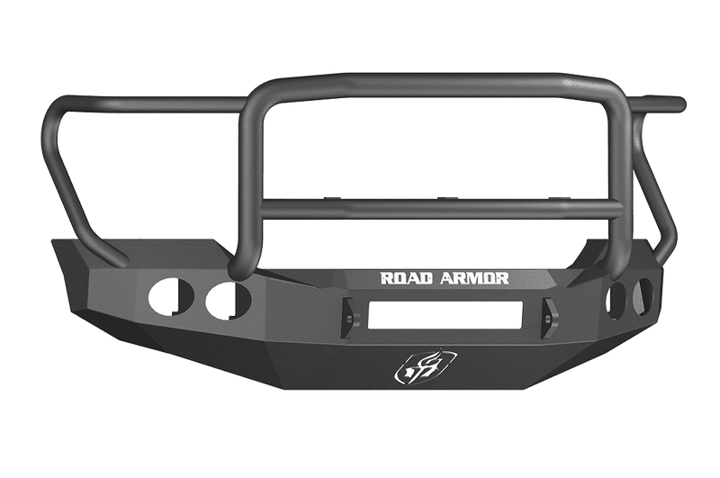 Road Armor 61105B-NW 2011-2016 Ford F250/F350/F450 Non-Winch Front Bumper with Lonestar Guard and Round Light Holes - Satin Black-BumperStock