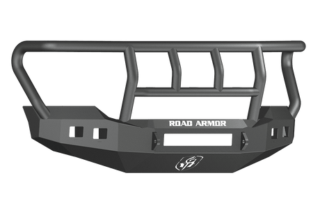 Road Armor 611R2B-NW 2011-2016 Ford F250/F350/F450 Non-Winch Front Bumper with Titan II Guard and Square Light Holes - Satin Black-BumperStock