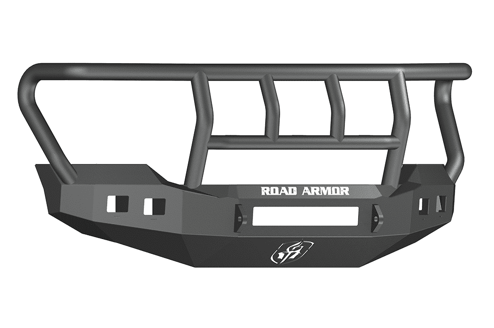 Road Armor 611R2B-NW 2011-2016 Ford F250/F350/F450 Non-Winch Front Bumper with Titan II Guard and Square Light Holes - Satin Black-BumperStock
