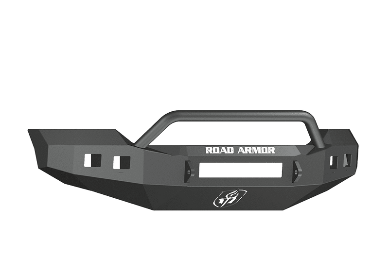 Road Armor 611R4B-NW 2011-2016 Ford F250/F350/F450 Non-Winch Front Bumper with Pre-Runner Guard and Square Light Holes - Satin Black-BumperStock