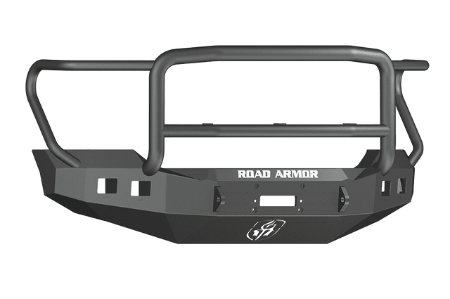 Road Armor 611R5B 2011-2016 Ford F250/F350/F450 Winch Front Bumper with Lonestar Guard and Square Light Holes - Satin Black-BumperStock