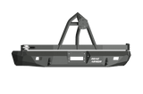 Road Armor 61208B 1999-2007 Ford Excursion Winch Rear Bumper with Tire Carrier Guard and Rectangle Light Holes - Satin Black-BumperStock