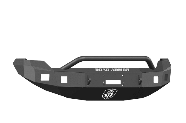 Road Armor 613R4B 2009-2014 Ford F150 Winch Front Bumper with Pre-Runner Guard and Square Light Holes - Satin Black-BumperStock