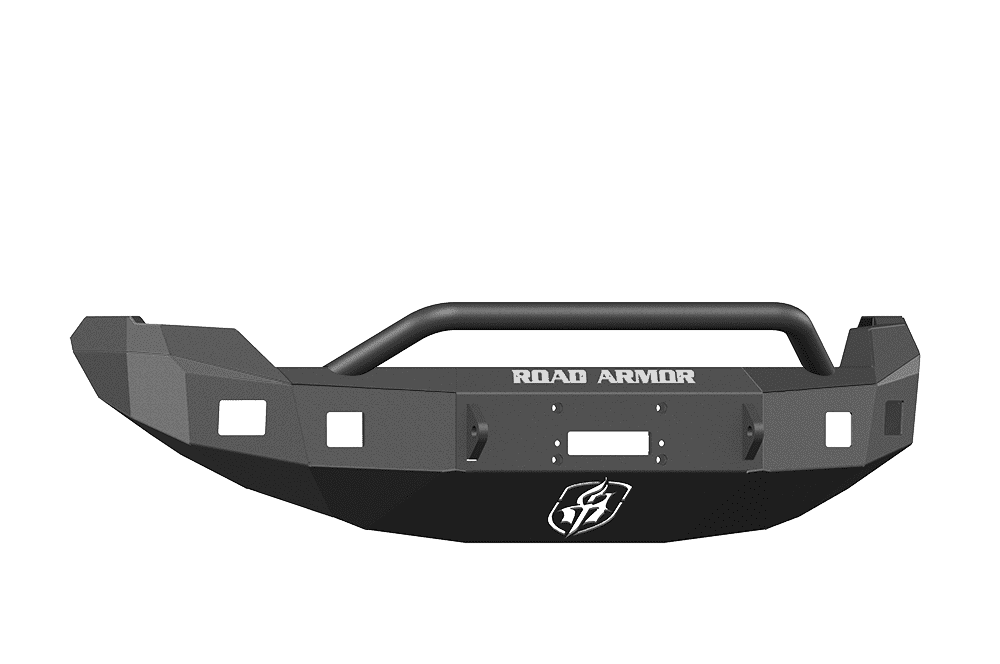 Road Armor 613R4B 2009-2014 Ford F150 Winch Front Bumper with Pre-Runner Guard and Square Light Holes - Satin Black-BumperStock