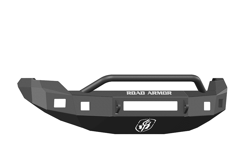 Road Armor 613R4B-NW 2009-2014 Ford F150 Non-Winch Front Bumper with Pre-Runner Guard and Square Light Holes - Satin Black-BumperStock