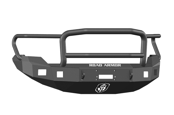 Road Armor 613R5B 2009-2014 Ford F150 Winch Front Bumper with Lonestar Guard and Square Light Holes - Satin Black-BumperStock
