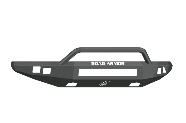 Road Armor 614R4B-NW 2010-2014 Ford F150 Raptor Non-Winch Front Bumper with Pre-Runner Guard and Square Light Holes - Satin Black-BumperStock