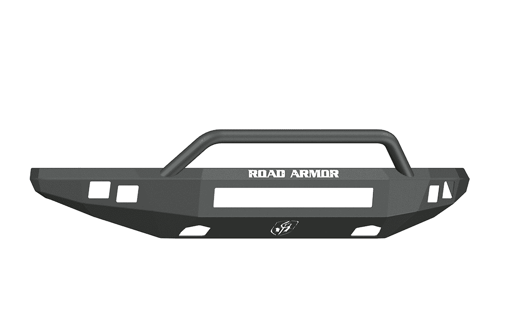 Road Armor 614R4B-NW 2010-2014 Ford F150 Raptor Non-Winch Front Bumper with Pre-Runner Guard and Square Light Holes - Satin Black-BumperStock