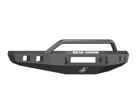 Road Armor 615R4B-NW 2015-2017 Ford F150 Non-Winch Front Bumper with Pre-Runner Guard and Square Light Holes - Satin Black-BumperStock