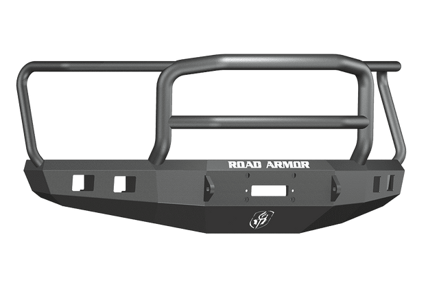 Road Armor 615R5B 2015-2017 Ford F150 Winch Front Bumper with Lonestar Guard and Square Light Holes - Satin Black-BumperStock
