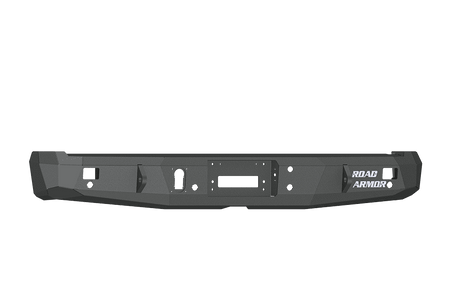 Road Armor 61600B 2015-2020 Ford F150 Winch Rear Bumpers with Base Guard and Rectangle Light Holes - Satin Black-BumperStock